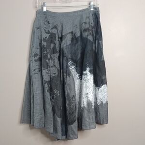 S. DEER Concept Grey Full Circle Skirt Avangard Artsy Abstract Architectural